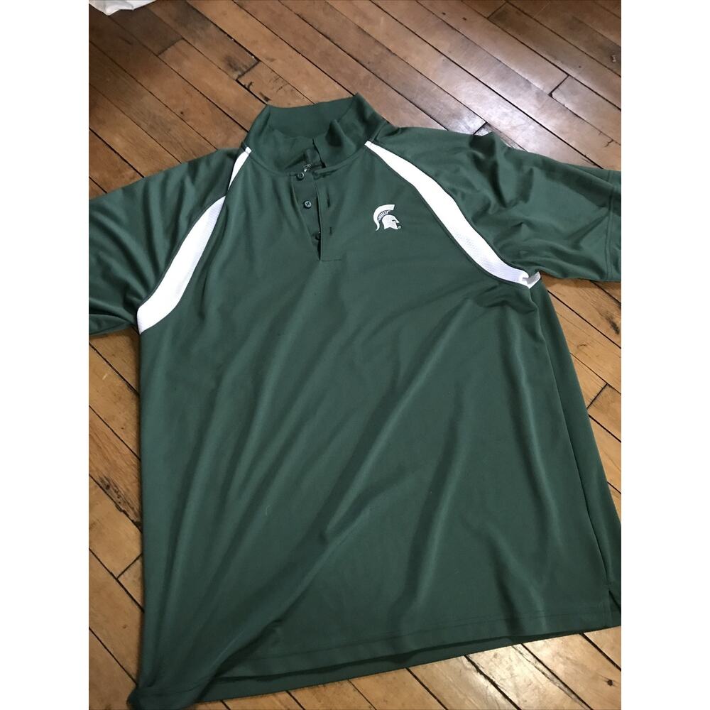 Michigan State Spartans‎ Logo Polo Short 2XL Green By Sportek